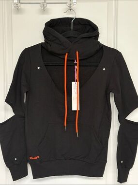Elettra Lamborghini cut out kangaroo hoodie sweatshirt